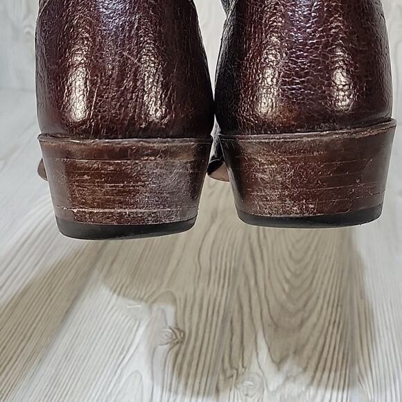 Justin Boots Style 8561 Brown Leather Pointed Toe Cowboy Western Boots - Picture 12 of 15